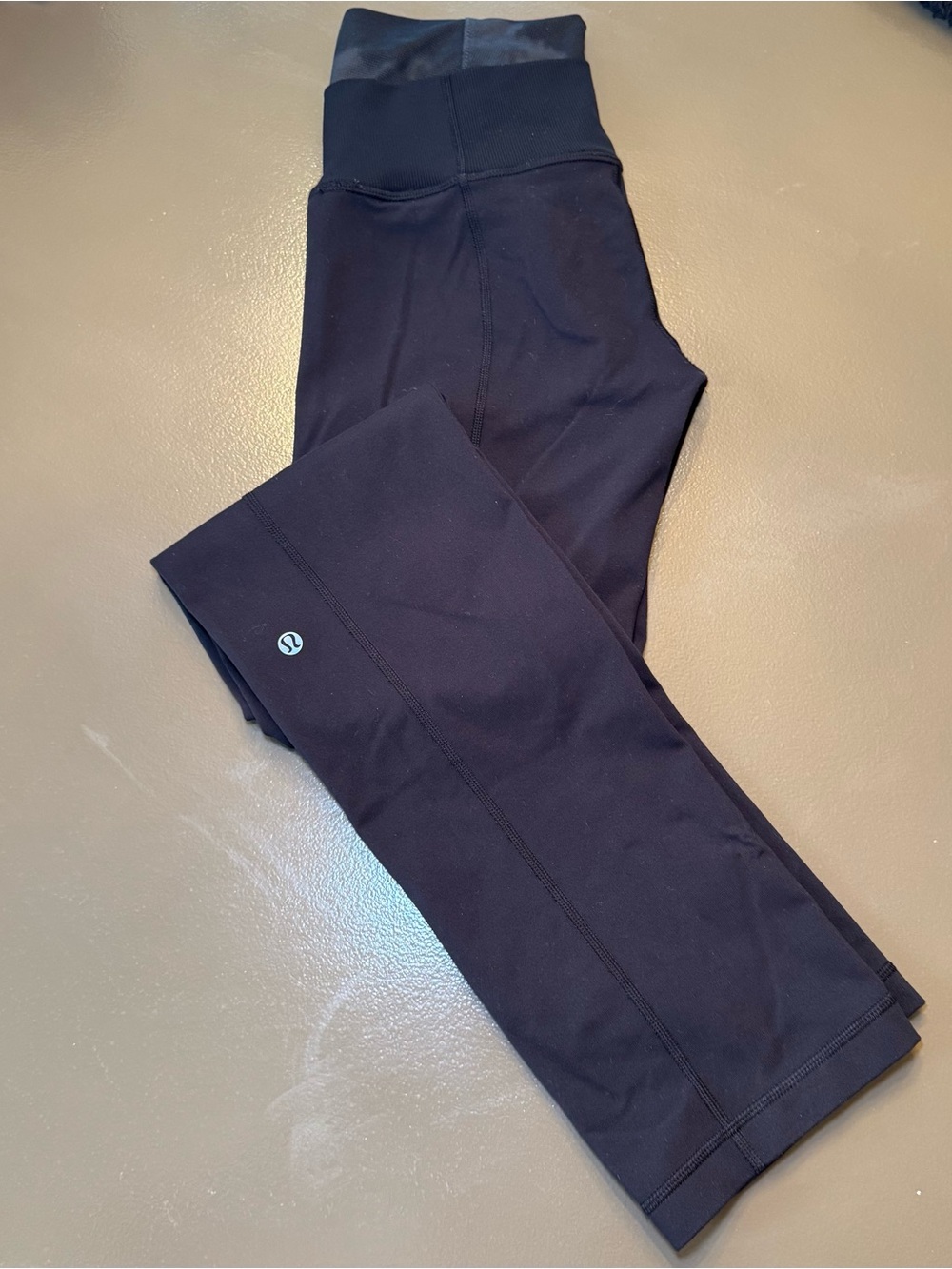 Lululemon Black High-Rise Foldover Straight Leg Workout Pants